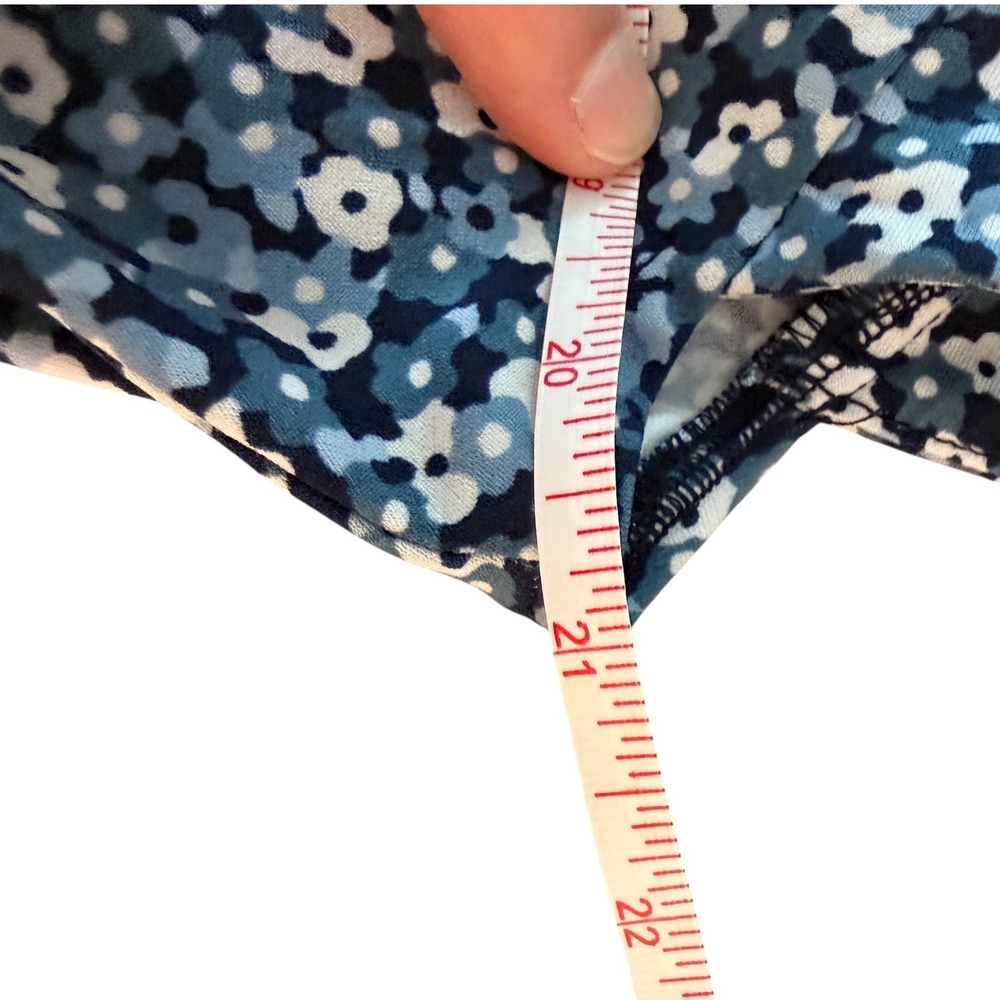 MICHAEL Michael Kors Blue/White Floral Cutout Fit & Flare Short Sleeve Dress - Picture 7 of 8